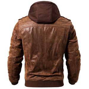 Chaqueta de cuero para motocicleta de moda de invierno para hombre, chaquetas de PU con cremallera oblicua y corte entallado, abrigos de motociclista de cuero para hombre de otoño, ropa de calle cálida