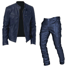 Load image into Gallery viewer, Leather Coat Leather Pants Two-piece PU Casual
