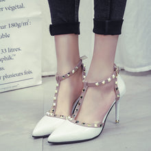 Load image into Gallery viewer, Studded pointed high heels
