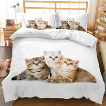 Load image into Gallery viewer, Three-piece Animal Cat and Dog Realistic Quilt Cover
