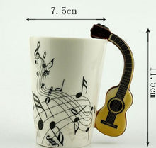 Cargar imagen en el visor de la galería, Creative Music Violin Style Guitar Ceramic Mug Coffee Tea Milk Stave Cups With Handle Coffee Mug Novelty Gifts
