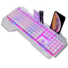 Cargar imagen en el visor de la galería, ErgonomicWired Gaming Keyboard with RGB Backlight Phone Holder
