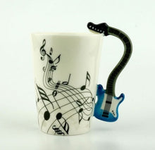 Cargar imagen en el visor de la galería, Creative Music Violin Style Guitar Ceramic Mug Coffee Tea Milk Stave Cups With Handle Coffee Mug Novelty Gifts
