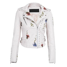 Load image into Gallery viewer, Punk Faux Leather White Jacket Women
