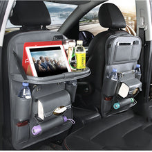 Load image into Gallery viewer, PU Leather Car Storage Bag Multifunction Seat Back Tray Hanging Bag Waterproof Car Organizer Automotive Interior Accessories
