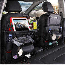 Load image into Gallery viewer, PU Leather Car Storage Bag Multifunction Seat Back Tray Hanging Bag Waterproof Car Organizer Automotive Interior Accessories
