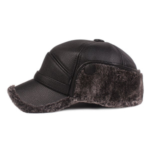 Leather cap men's cap