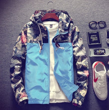 Load image into Gallery viewer, Spring Summer New Men Light Floral Print Hooded Jacket Fashion Trend Flower Coat Hoodies
