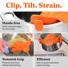 Cargar imagen en el visor de la galería, Silicone Pot Strainer Adjustable Silicone Clip On Strainer For Pots Pans And Bowls Kitchen Pot Strainer Hand Held Pot Drainer Fruit Washing Filter For Noodles Pasta Veggies
