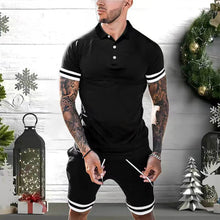 Load image into Gallery viewer, Mens Short Sets 2 Piece Outfits Polo Shirt Fashion Summer Tracksuits Casual Set Short Sleeve And Shorts Set For Men
