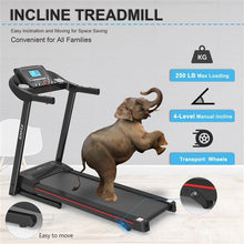 Load image into Gallery viewer, Foldable Treadmill With Tilt Function, 5-inch LCD Screen, 250 Pound Capacity, Bluetooth Music
