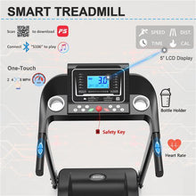 Load image into Gallery viewer, Foldable Treadmill With Tilt Function, 5-inch LCD Screen, 250 Pound Capacity, Bluetooth Music
