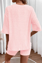 Load image into Gallery viewer, Ribbed Round Neck Top and Shorts Set
