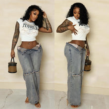 Cargar imagen en el visor de la galería, Y2k Baggy Wide Leg Jeans Women Vintage Streetwear Washed Denim Pants Grunge Basic Slouchy Trousers
