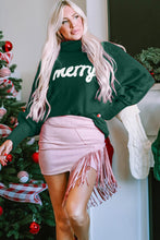 Cargar imagen en el visor de la galería, Double Take Full Size Merry Christmas Turtleneck Long Sleeve Sweater
