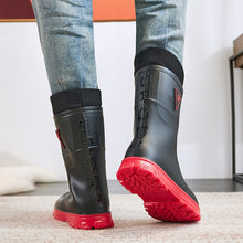 Cargar imagen en el visor de la galería, Botas de lluvia térmicas para hombre, fijas, de algodón, de tubo medio alto
