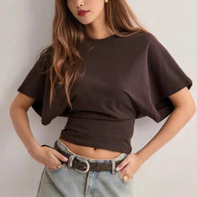 Load image into Gallery viewer, Summer Batwing Sleeve T-shirt Ins Fashion Round Neck Pullover Short-sleeved Tops For Women Clothing
