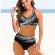 Load image into Gallery viewer, European And American Ladies Split Bikini Striped Tie-dye Hollow Bikini Swimsuit

