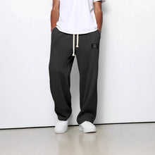Load image into Gallery viewer, Waffle Straight Pants Fashion Brand Loose Loose  Drawstring Pockets Trousers Casual Men's Clothing
