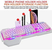 Load image into Gallery viewer, ErgonomicWired Gaming Keyboard with RGB Backlight Phone Holder
