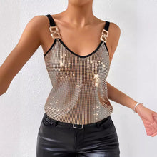 Cargar imagen en el visor de la galería, Summer Sequined Suspender Chain Vest Top Women&#39;s  Clothing
