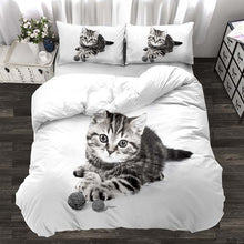 Load image into Gallery viewer, Three-piece Animal Cat and Dog Realistic Quilt Cover
