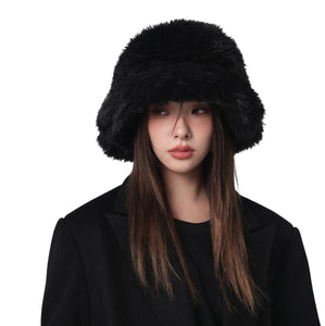 Winter Thickened Plush Bonnet Warm Internet Celebrity Bucket Hat