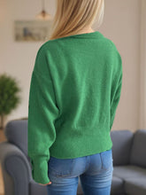 Load image into Gallery viewer, Front Slit Decorative Button Turtleneck Sweater
