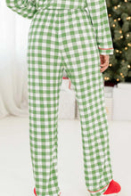 Cargar imagen en el visor de la galería, Contrast Piping Plaid Top and Pants Lounge Set
