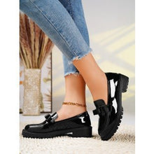 Load image into Gallery viewer, Patent Leather Glossy Tassel Mid Heel Retro Loafers Stylish Casual Shoes
