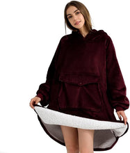 Cargar imagen en el visor de la galería, Krifey Wearable Blanket Hoodie, Oversized Sherpa Hooded As Birthday Gifts For Mom Women Girlfriend Men, Cozy Sweatshirt With Giant Pocket
