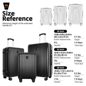 3pcs Luggage Set   Lightweight Hard Shell Suitcase Set With Double Spinner Wheels, Large Capacity, Includes 3pc U-Shaped Travel Pillow Set, Perfect For Business  Family Trips