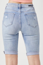 Load image into Gallery viewer, RISEN High Rise Distressed Denim Bermuda Shorts
