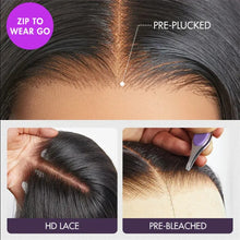 Load image into Gallery viewer, Straight Lace Front Wig Human Hair  Density 13x4 HD Clear Lace Front Wig Pre Pull Baby Hair
