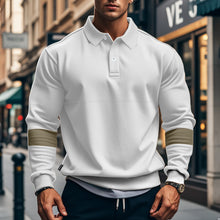Cargar imagen en el visor de la galería, Fashion Long-sleeved Lapel Polo Shirt With Button Men&#39;s Loose Casual Sports Top Fall Spring Clothing
