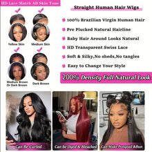 Load image into Gallery viewer, Straight Lace Front Wig Human Hair  Density 13x4 HD Clear Lace Front Wig Pre Pull Baby Hair
