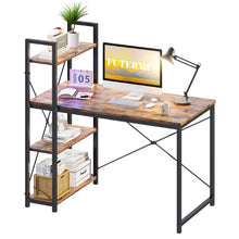 Cargar imagen en el visor de la galería, Computer Desk With LED Light, Small Space Desk
