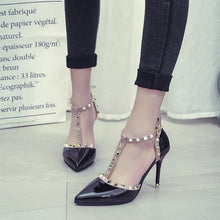 Load image into Gallery viewer, Studded pointed high heels
