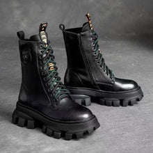 Cargar imagen en el visor de la galería, Women&#39;s Thick-soled High-top With Velvet Martin Retro Biker&#39;s Ankle Boots
