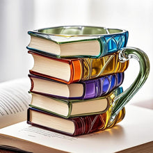 Load image into Gallery viewer, Painted Book Coffee Cup Unique Book Stacking Coffee Cup
