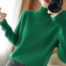 Load image into Gallery viewer, Autumn And Winter New Trendy Semi-high Collar Sweater Women&#39;s Solid Color Knitted Bottoming Shirt
