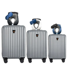Cargar imagen en el visor de la galería, 3pcs Luggage Set   Lightweight Hard Shell Suitcase Set With Double Spinner Wheels, Large Capacity, Includes 3pc U-Shaped Travel Pillow Set, Perfect For Business  Family Trips
