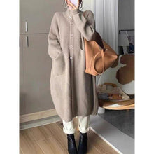 Cargar imagen en el visor de la galería, Turtleneck Sweater Women&#39;s Single-breasted Solid Color Long Sleeve Coat
