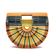 Cargar imagen en el visor de la galería, Bamboo bag clamshell bamboo bag holiday bamboo bag
