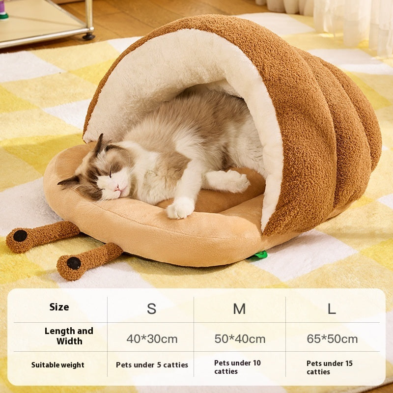 Warm Cat Semi-closed Snail Slippers Nest Pet Products