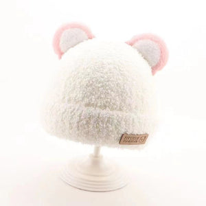 Gorro infantil de peluche de punto con dibujos animados