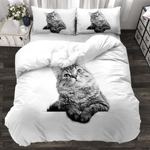 Load image into Gallery viewer, Three-piece Animal Cat and Dog Realistic Quilt Cover
