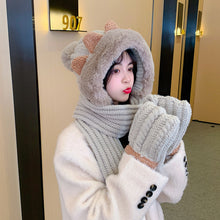 Load image into Gallery viewer, Winter Knitted Wool Scarf Hat Gloves In One Of Three Sets
