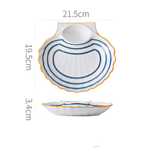 Multi-purpose Dumpling With Vinegar Dish Ceramic