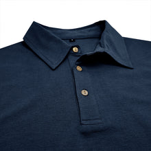 Cargar imagen en el visor de la galería, Camiseta tipo polo de manga corta de color liso para hombre
